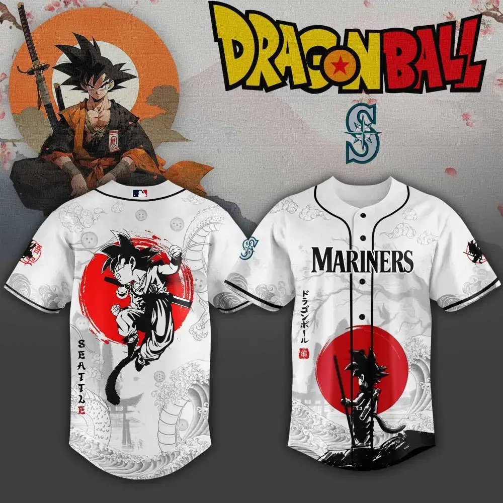 Seattle Mariners Mlb X Dragon Ball Super Saiyan Custom Baseball Jersey Collection Image