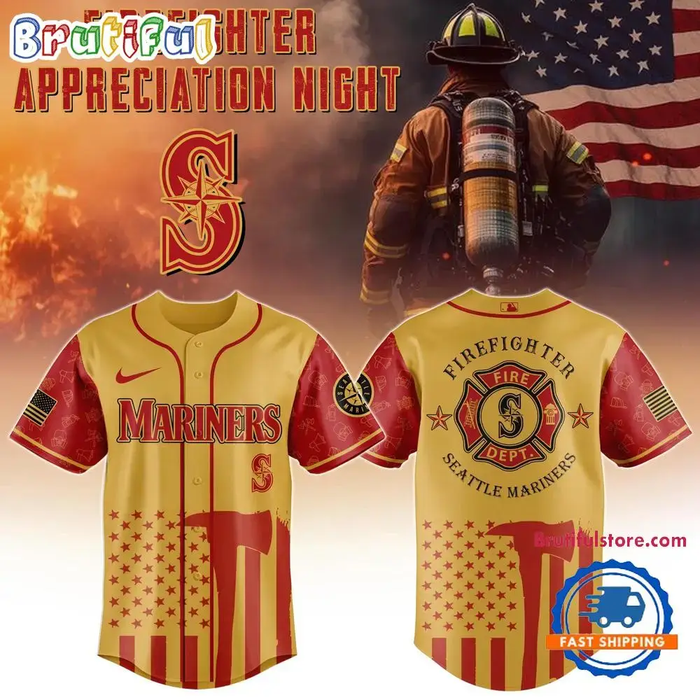 Seattle Mariners MLB x Firefighter Appreciation Night 2025 Jersey Shirt Image