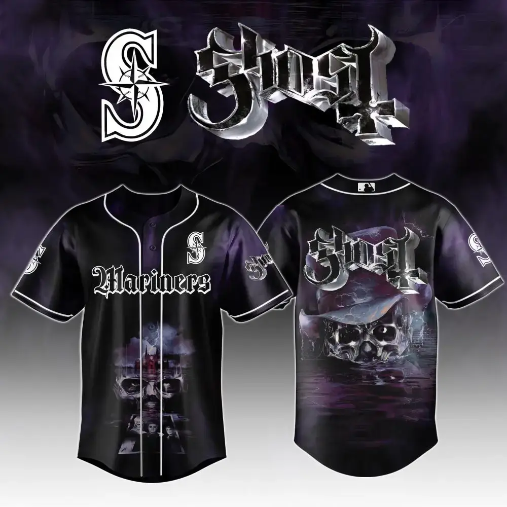 Seattle Mariners Mlb X Ghost Night Show Custom Baseball Jersey Image