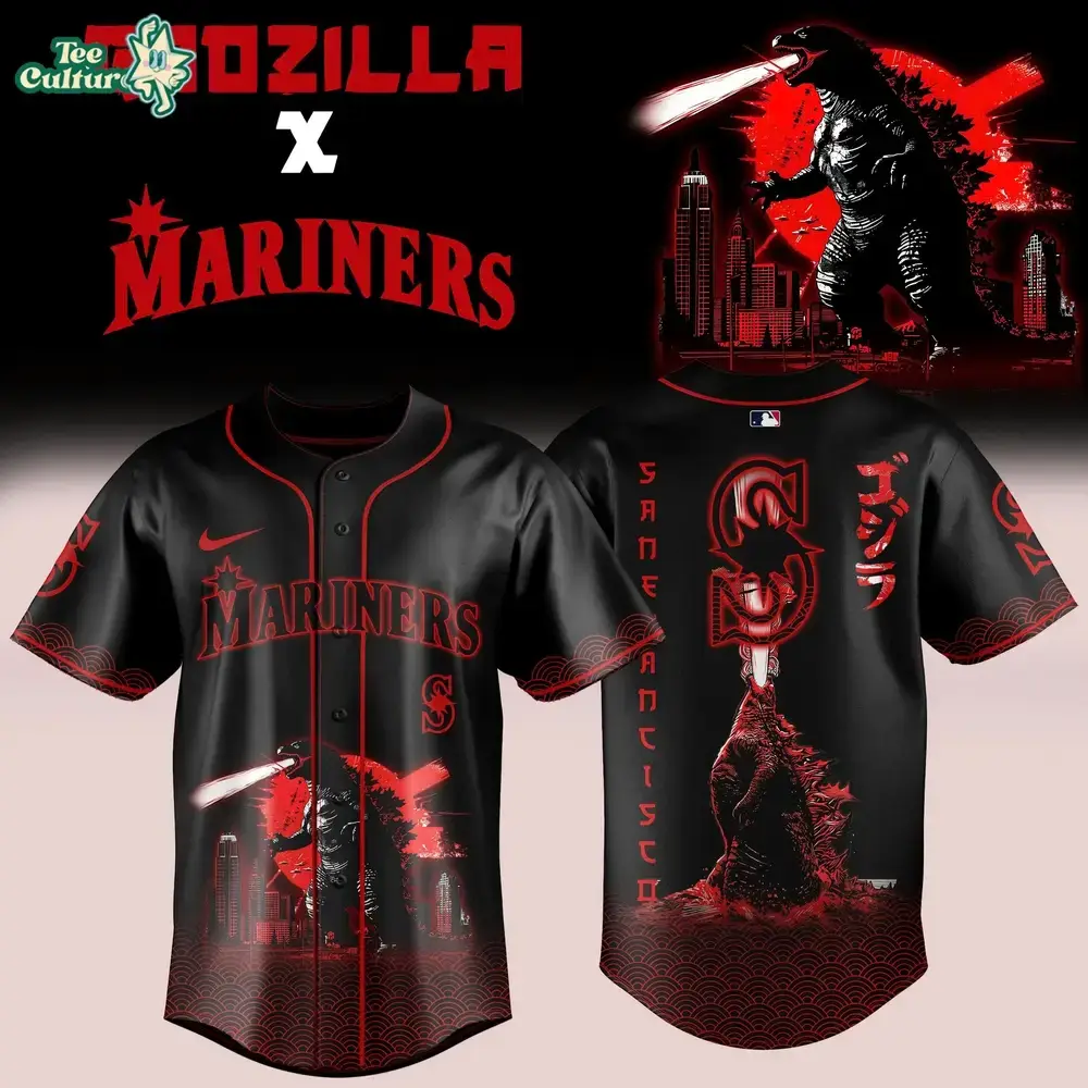 Seattle Mariners MLB x Godzilla 2026 Special Edition Baseball Jersey Image