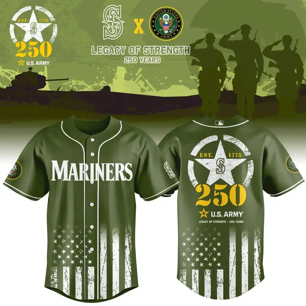 Seattle Mariners Mlb X Usa Legacy Of Strength Custom Baseball Jersey Image