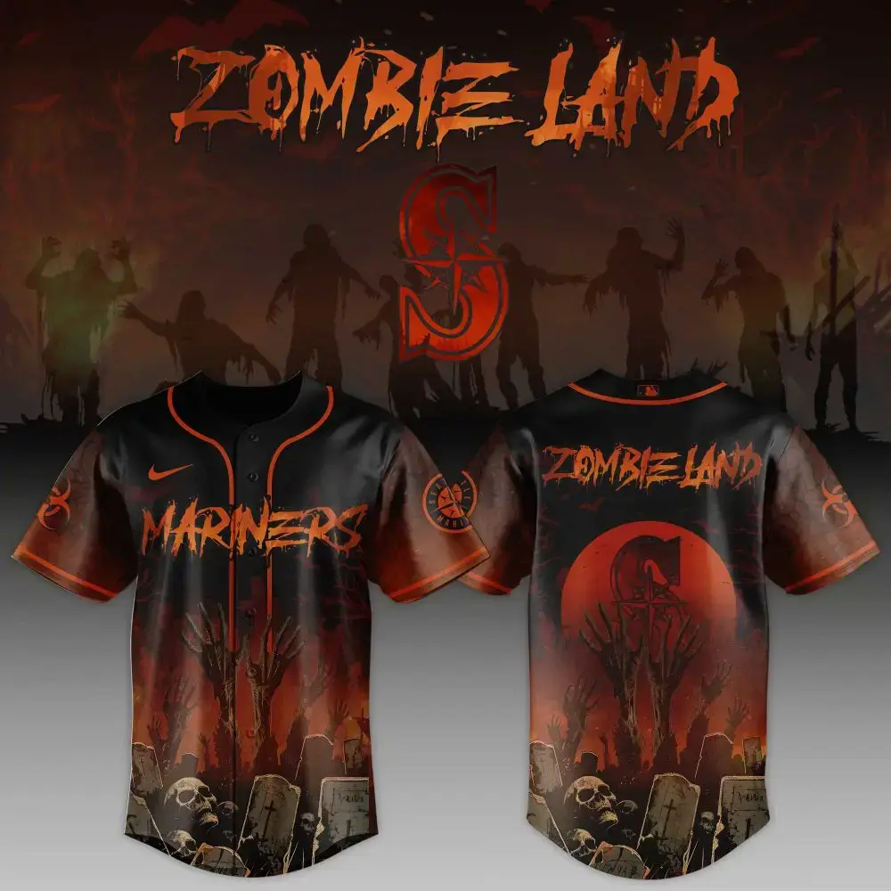 Seattle Mariners Mlb X Zombieland Custom Baseball Jersey Image