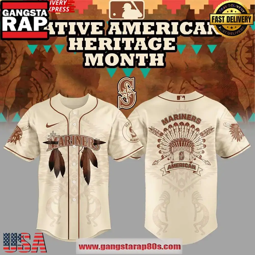 Seattle Mariners Native American Heritage Month 2025 Baseball Jersey Shirt Image