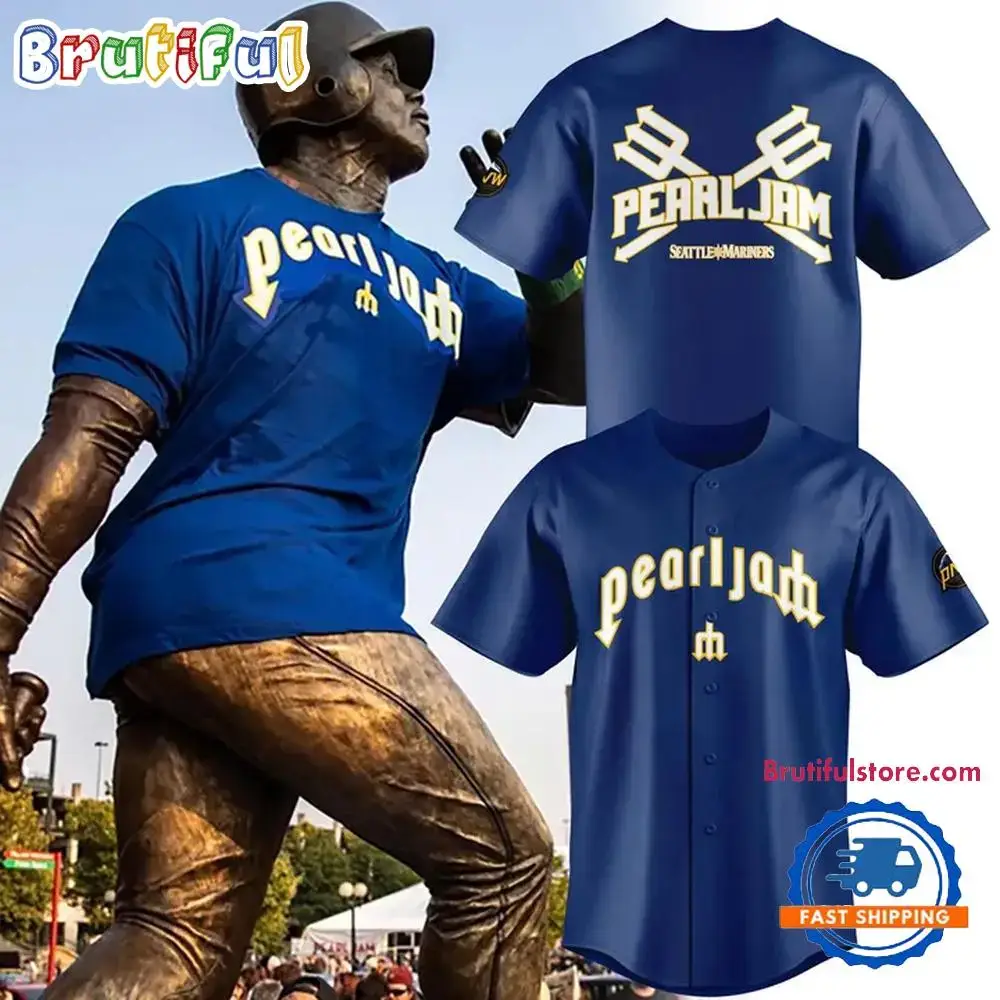 Seattle Mariners Pearl Jam Ten Club Night Jersey Shirt Image