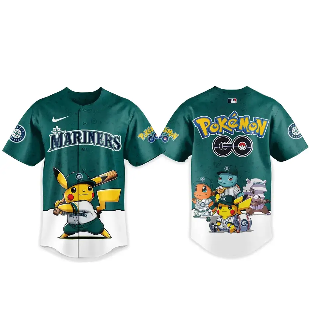 Seattle Mariners Pokemon Go Night 2026 Game Baseball Jersey Image