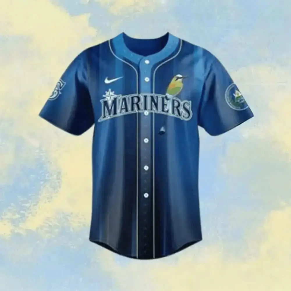 Seattle Mariners Salvadoran Heritage Day Baseball Jersey Seattle Mariners Merch Fans Gifts Image