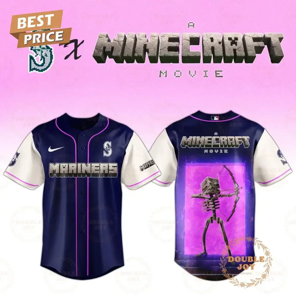 Seattle Mariners Skeleton A Minecraft Movie 2025 Special Edition Baseball Jersey Image
