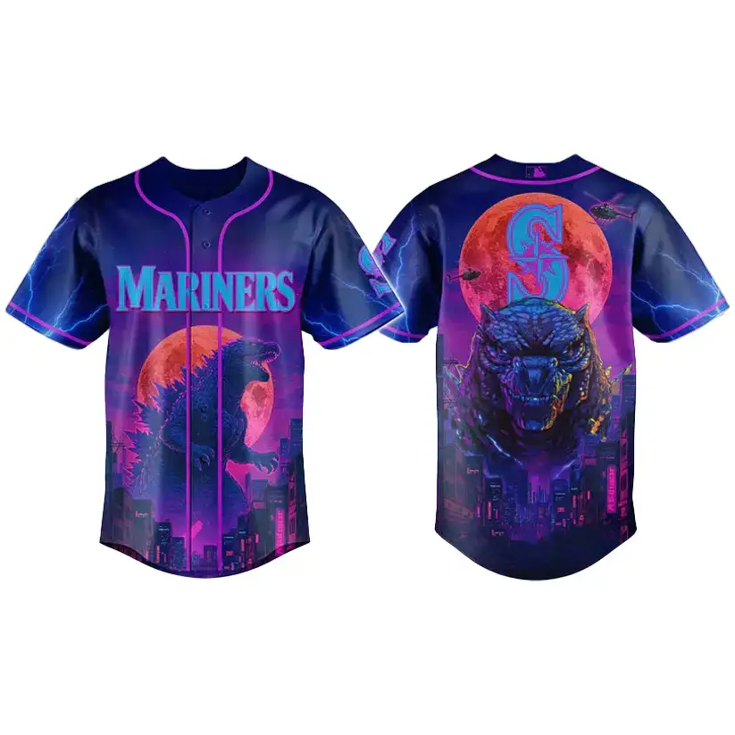 Seattle Mariners Special Godzilla Baseball Jersey Image