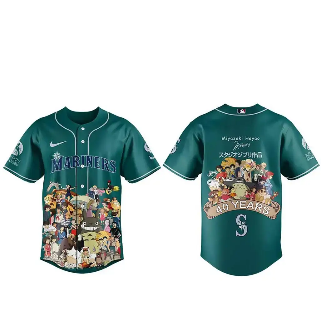 Seattle Mariners Studio Ghibli 40th Anniversary 2026 Baseball Jersey Image