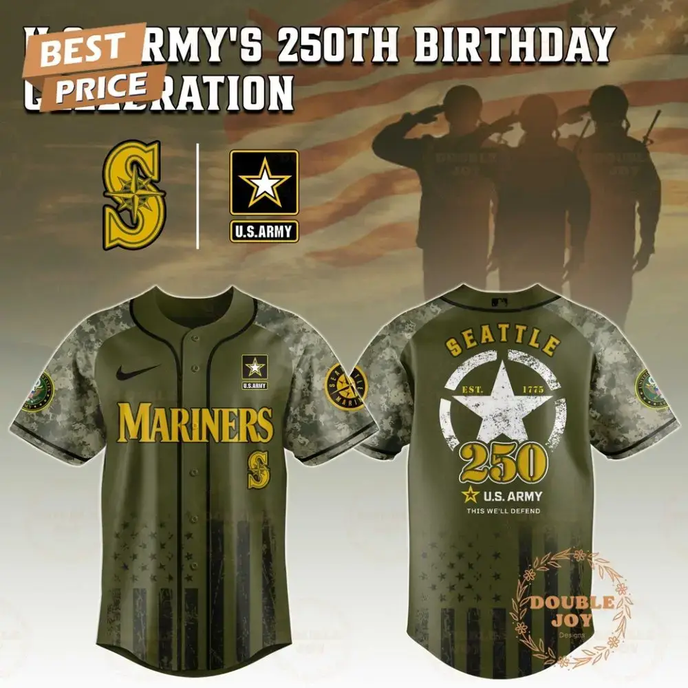 Seattle Mariners U.S. Army'S 250Th Limited Edition Baseball Jersey Image