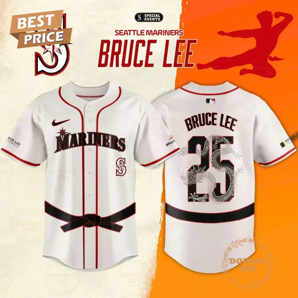 Seattle Mariners X Bruce Lee 25 Limited Edition Baseball Jersey Image