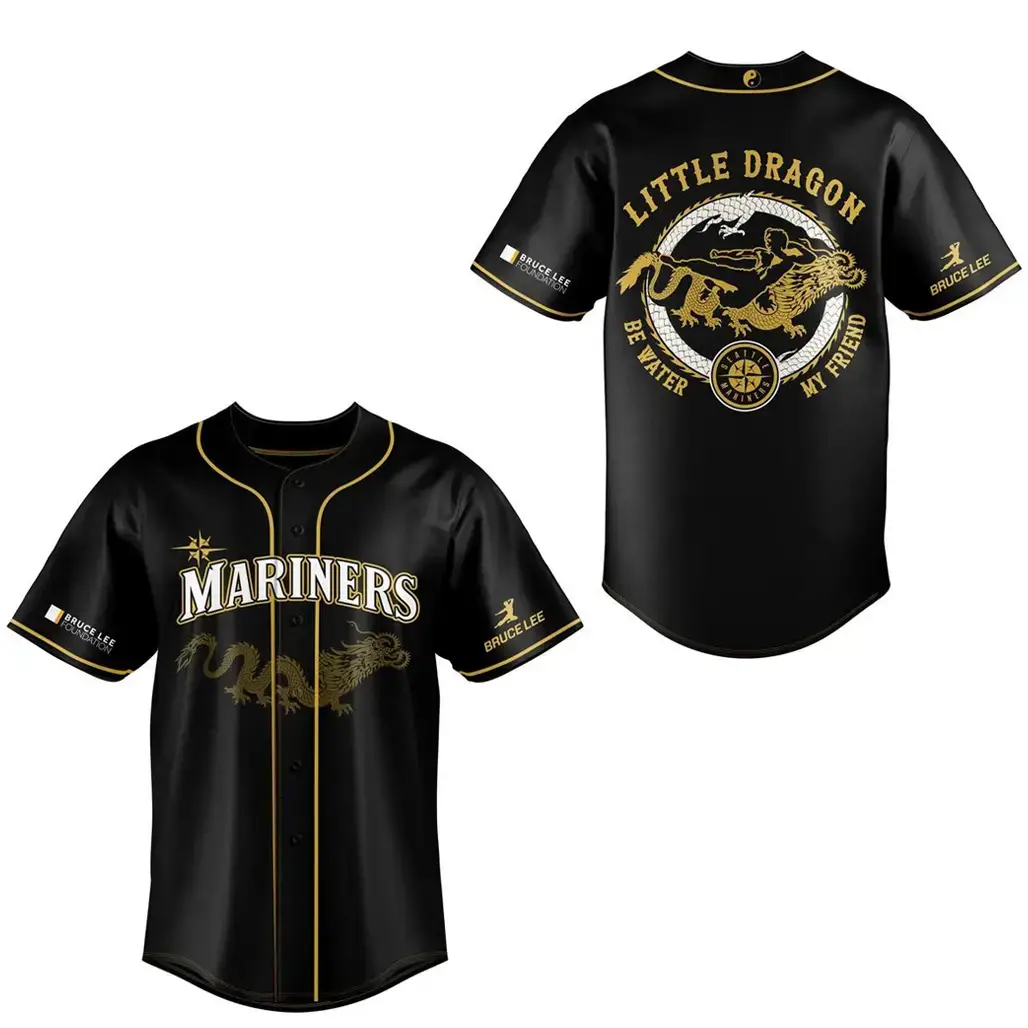 Seattle Mariners x Bruce Lee Foundation 2026 Little Dragon Baseball Jersey Image
