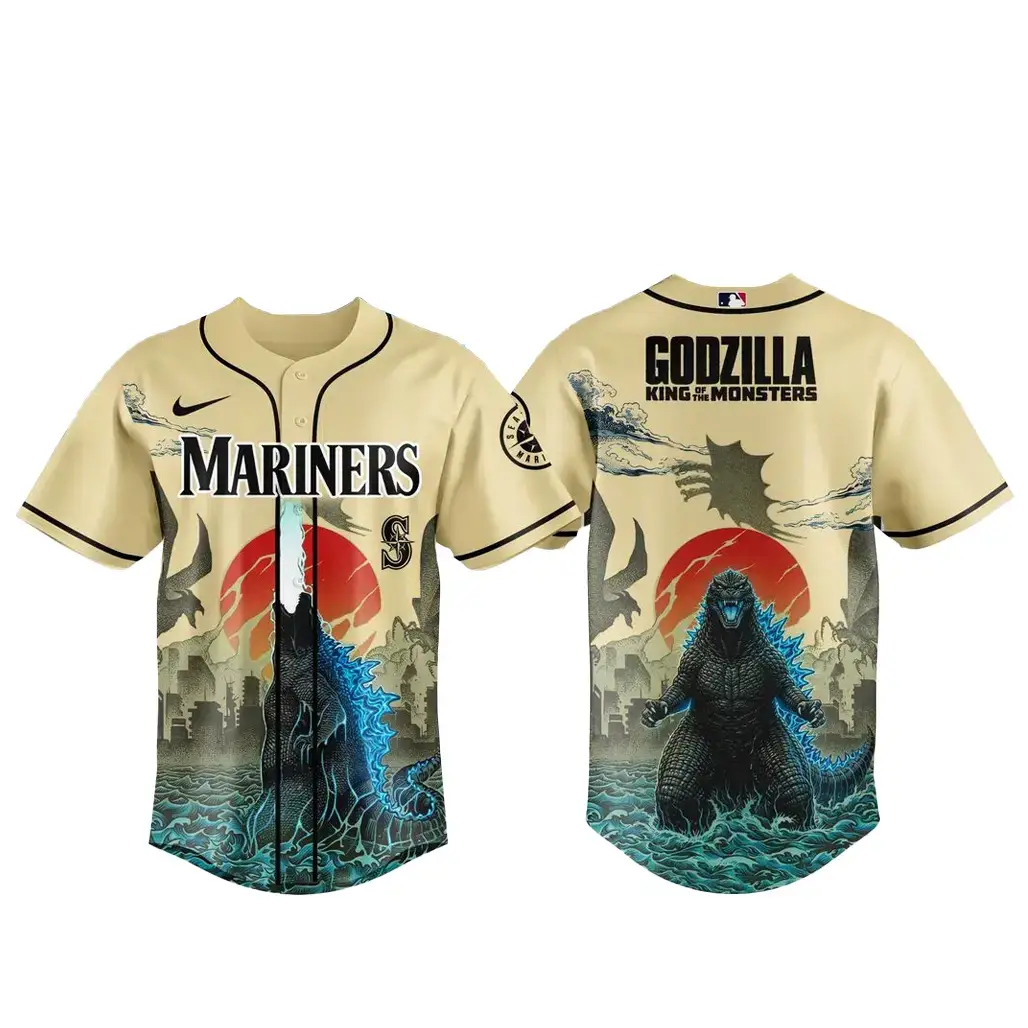 Seattle Mariners x Godzilla King of The Monsters Baseball Jersey Image