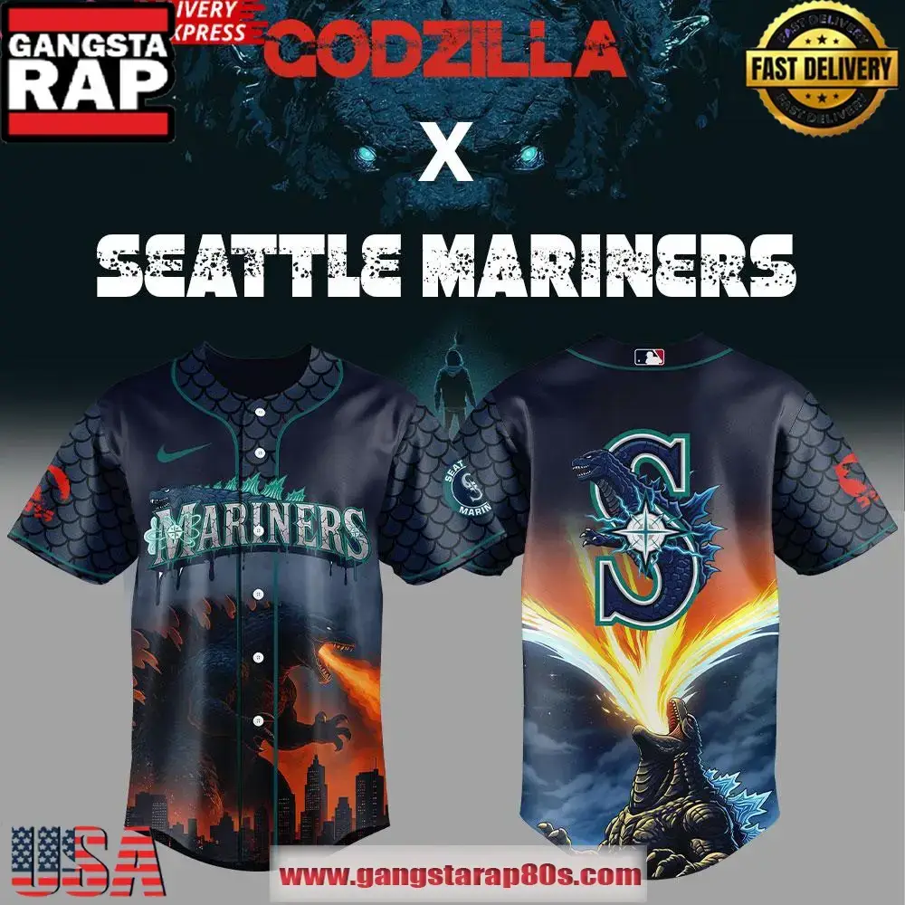 Seattle Mariners x Godzilla Special Edition Baseball Jersey Shirt Image