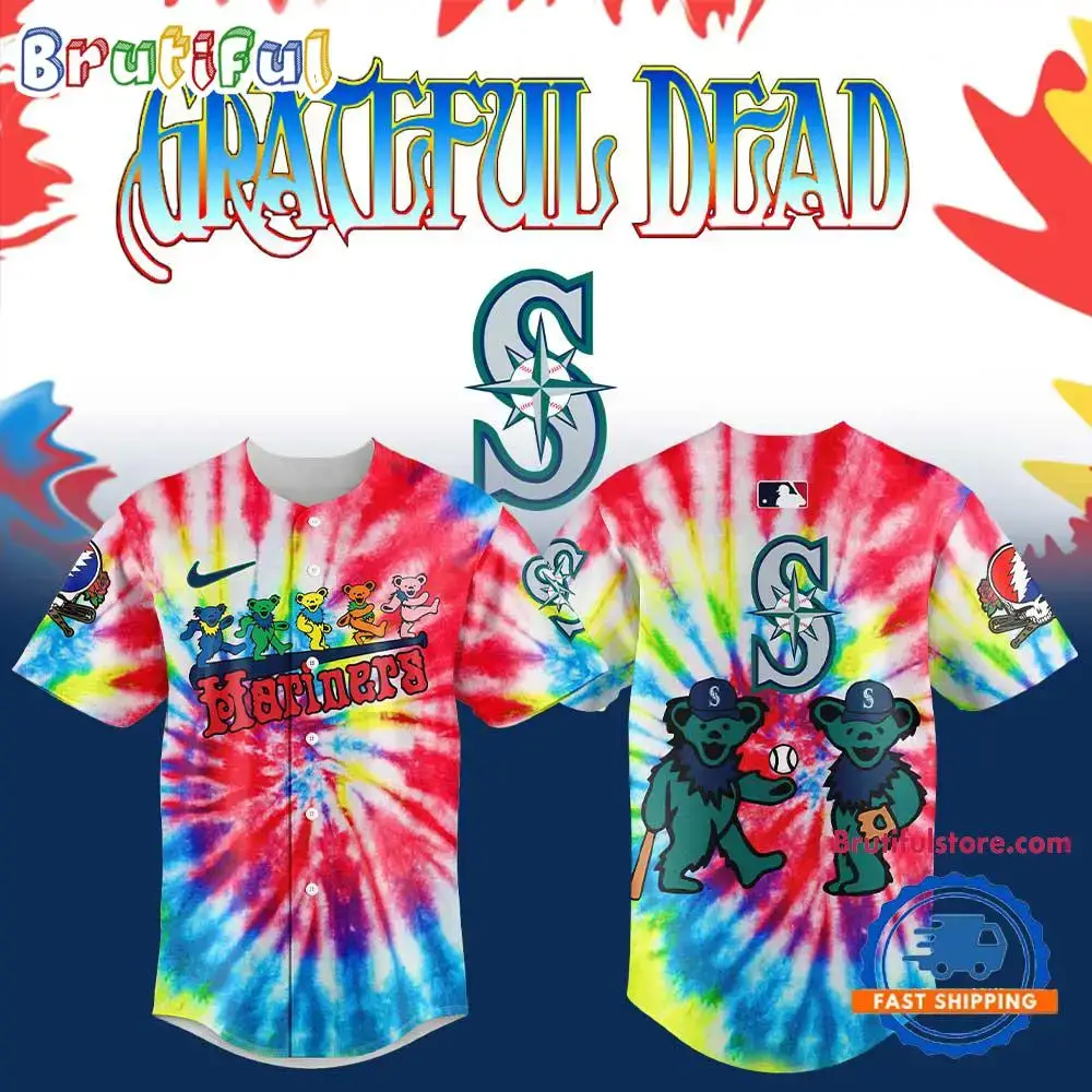Seattle Mariners x Grateful Dead 2025 New Jersey Shirt Image