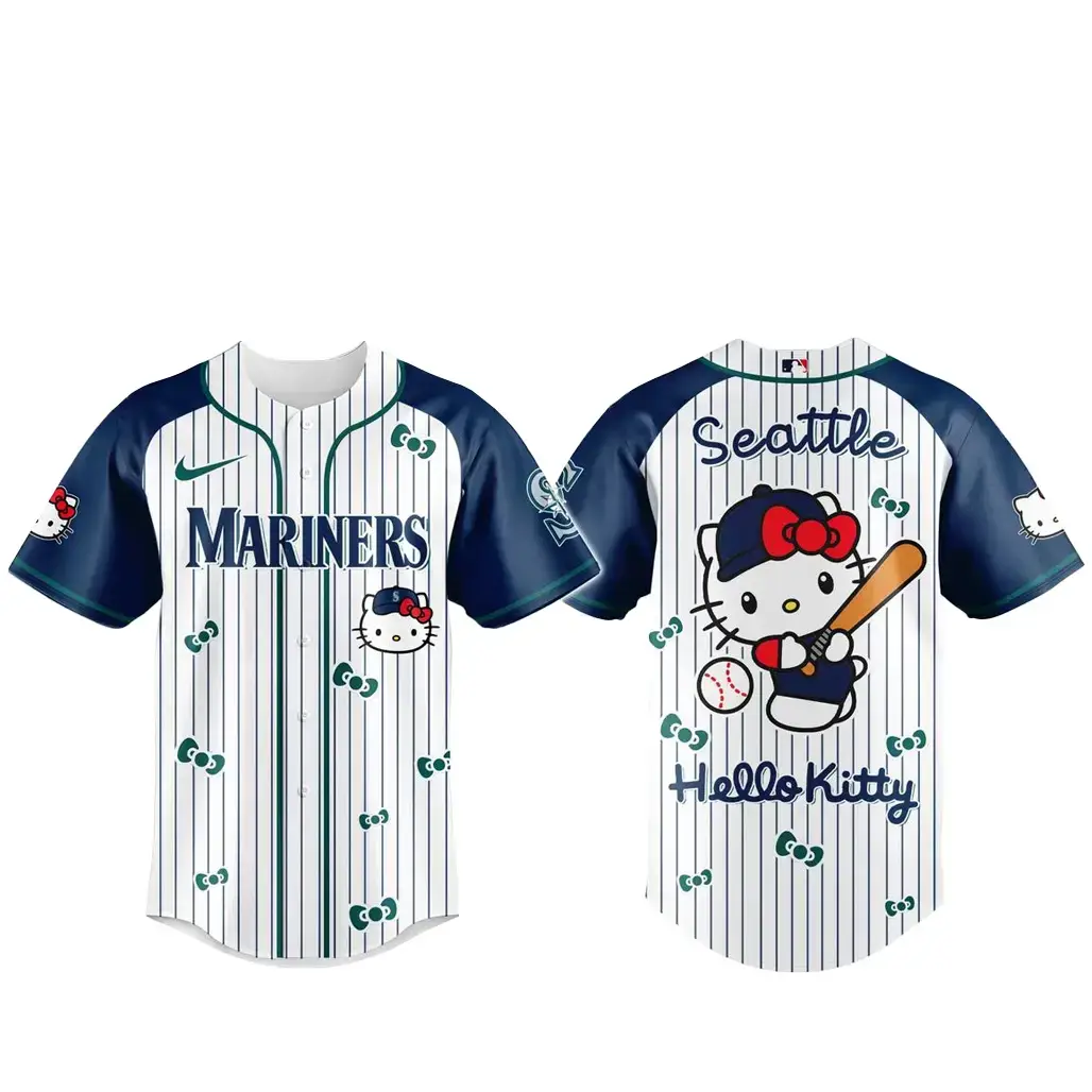 Seattle Mariners x Hello Kitty 2026 And Sanrio World Baseball Jersey Image
