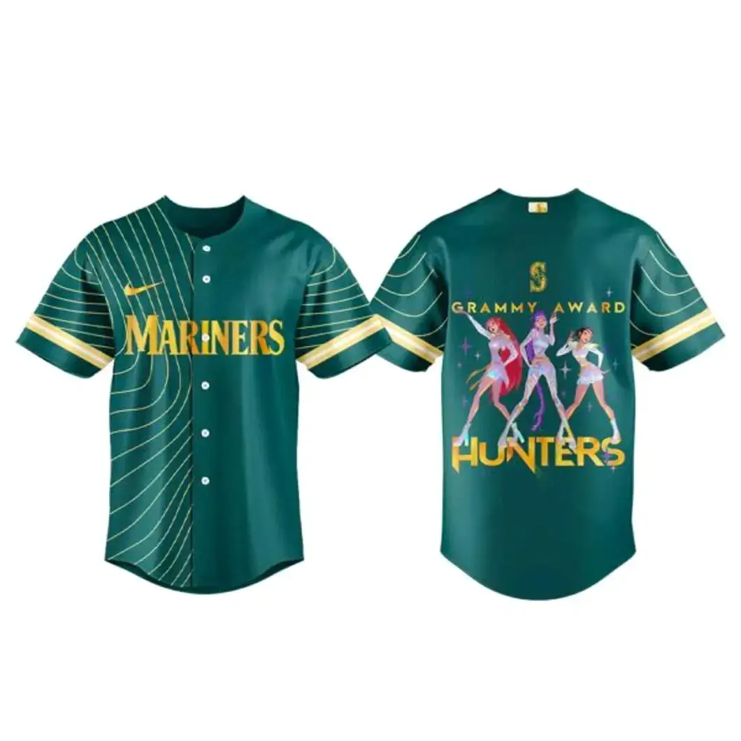Seattle Mariners x KPop Demon Hunters 2026 Grammys Award Baseball Jersey Image