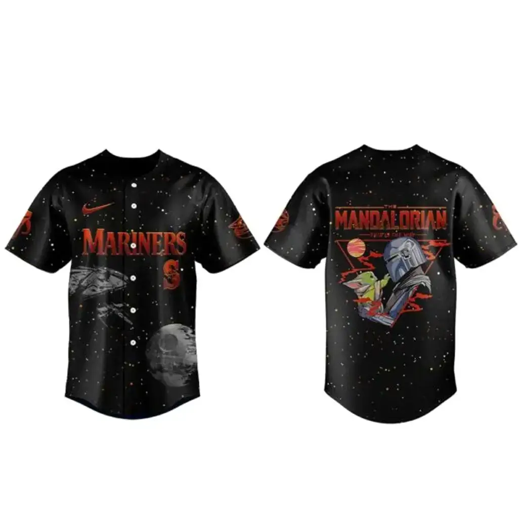 Seattle Mariners x Mandalorian and Grogu Baseball Jersey Image