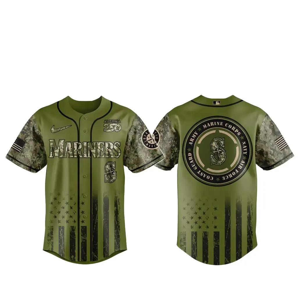 Seattle Mariners x Military Appreciation Night 2026 Baseball Jersey Image