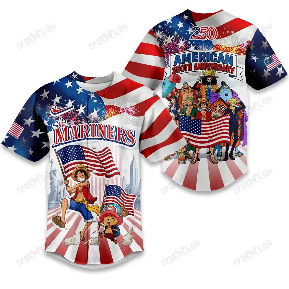Seattle Mariners X One Piece United States Of America 250 Baseball Jersey Image