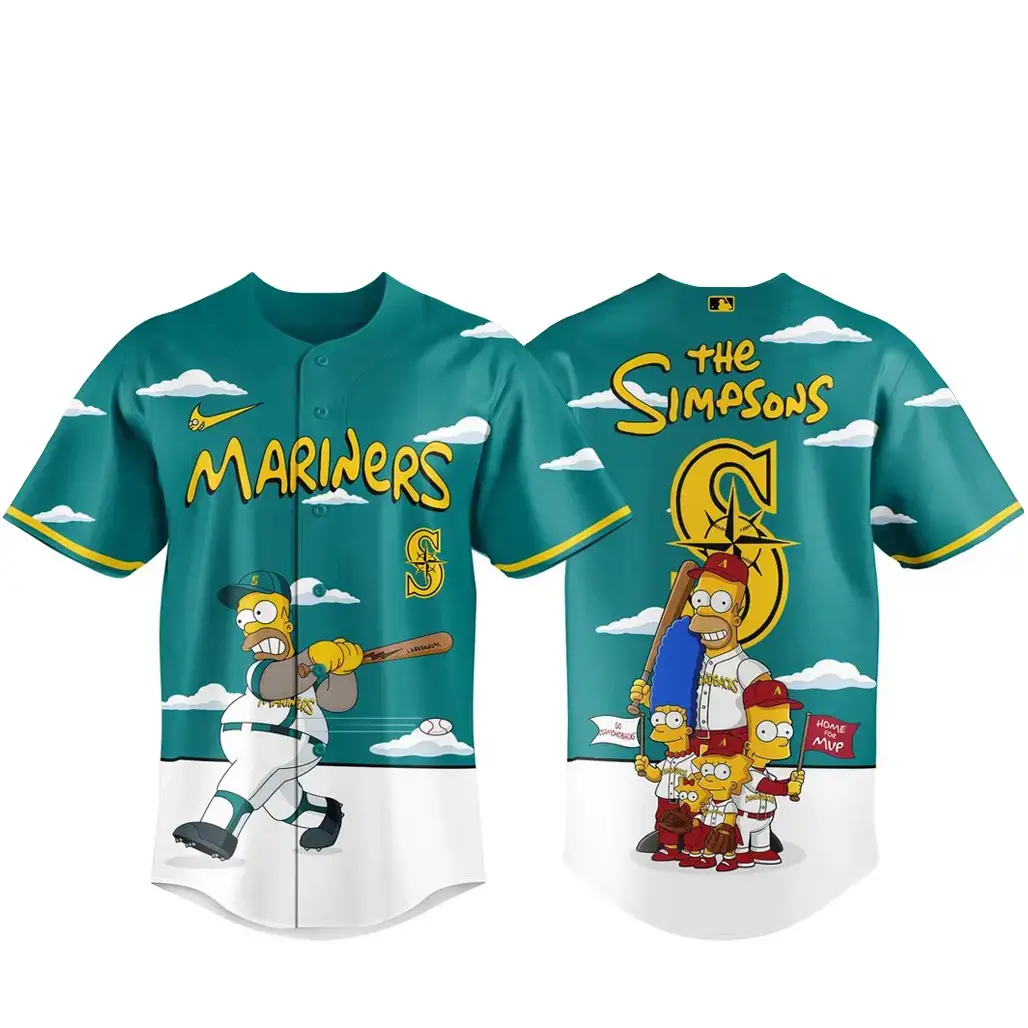 Seattle Mariners x The Simpsons 2026 Major Gameday Baseball Jersey Image