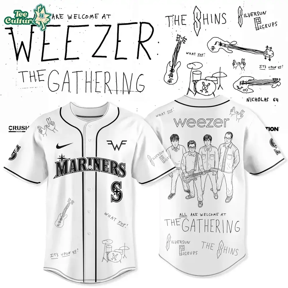 Seattle Mariners x Weezer The Gathering Tour Limited Edition Baseball Jersey Image