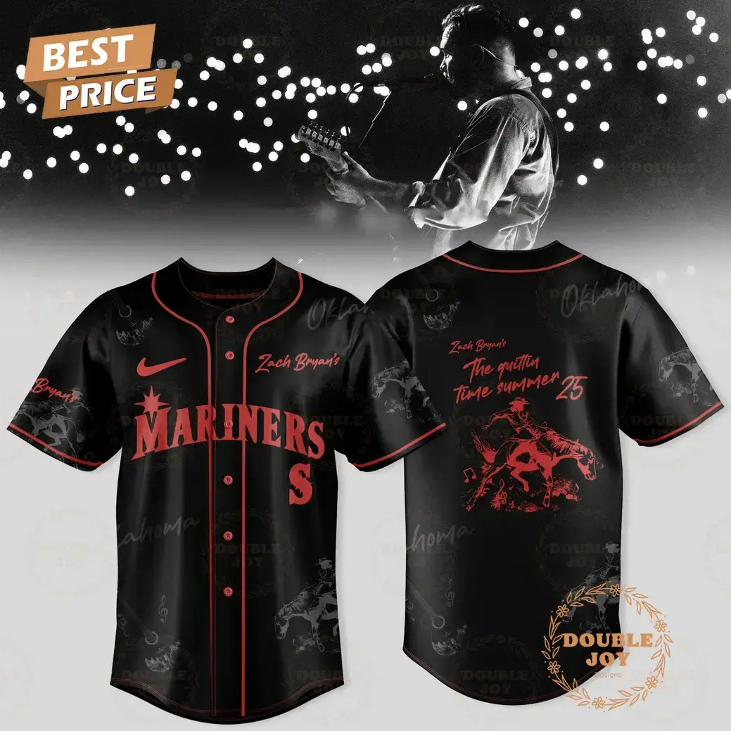 Seattle Mariners x Zach Bryan's 2025 The Quittin Time Summer Limited Edition Baseball Jersey Image