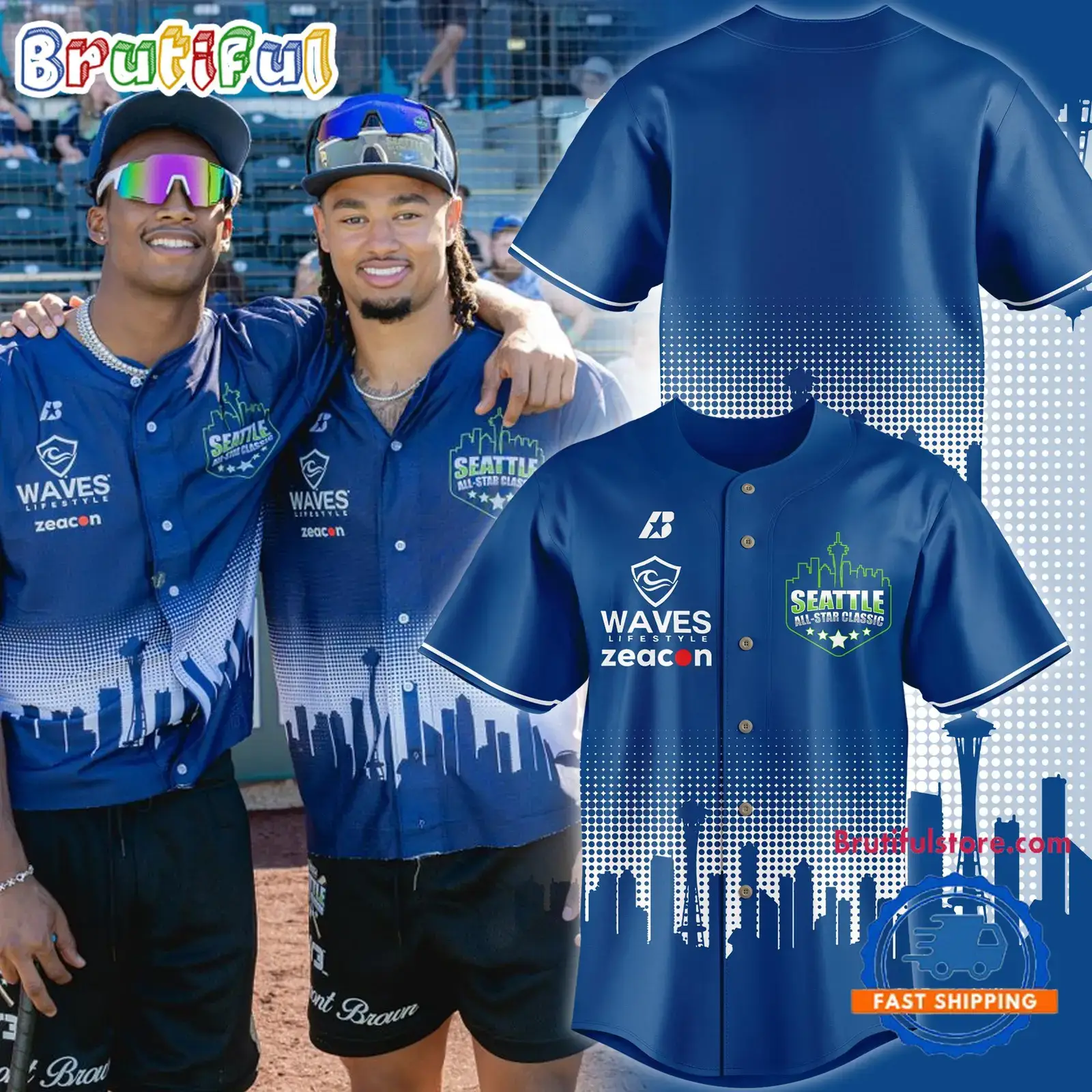 Seattle Seahawks All Star Classic Baseball Jersey Image