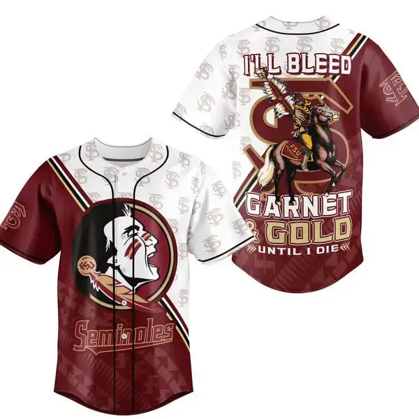 Seminoles Garnet & Gold Baseball Jersey - Bold Team Spirit Apparel Image