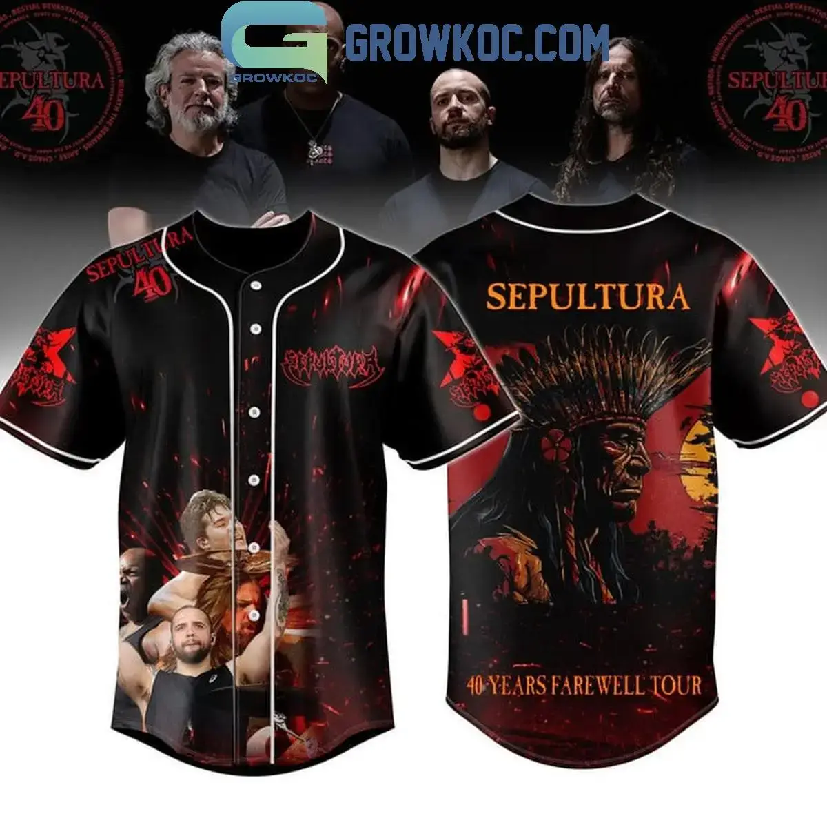 Sepultura 40 Years Farewell Tour 2024 Personalized Baseball Jersey Image