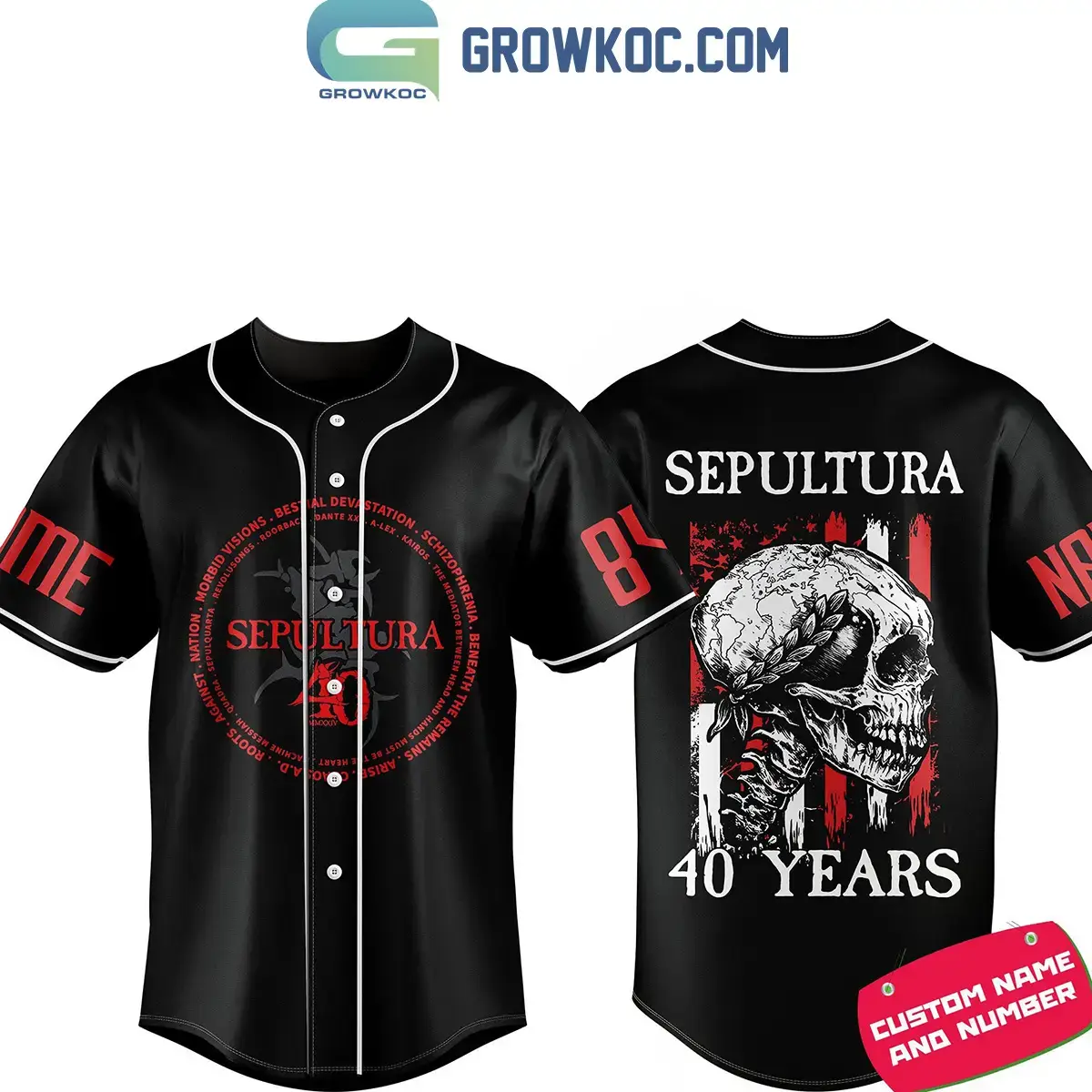 Sepultura 40 Years Morbid Visions Personalized Baseball Jersey Image