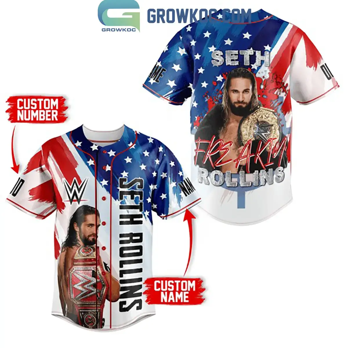 Seth Rollins Beast Slayer The Architect Personalized Baseball Jersey Image