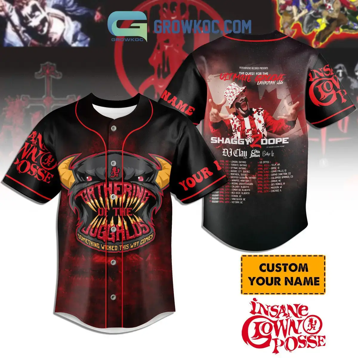 Shaggy 2 Dope Insane Clown Posse Personalized Baseball Jersey Image