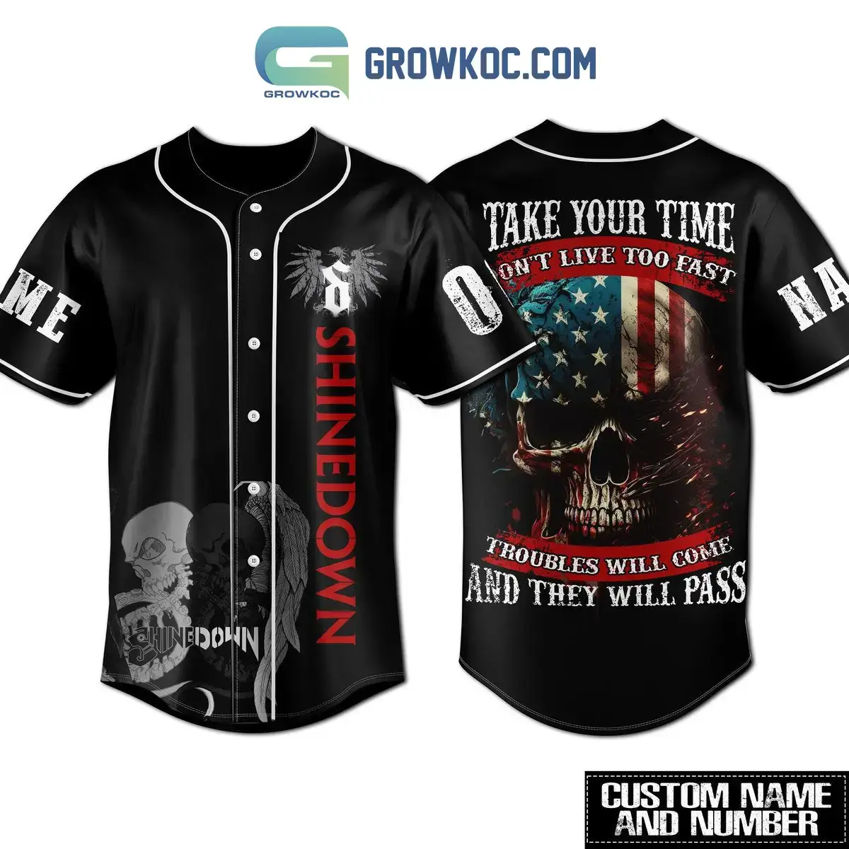 Shinedown Take Your Time Don't Live Too Fast Personalized Baseball Jersey Image