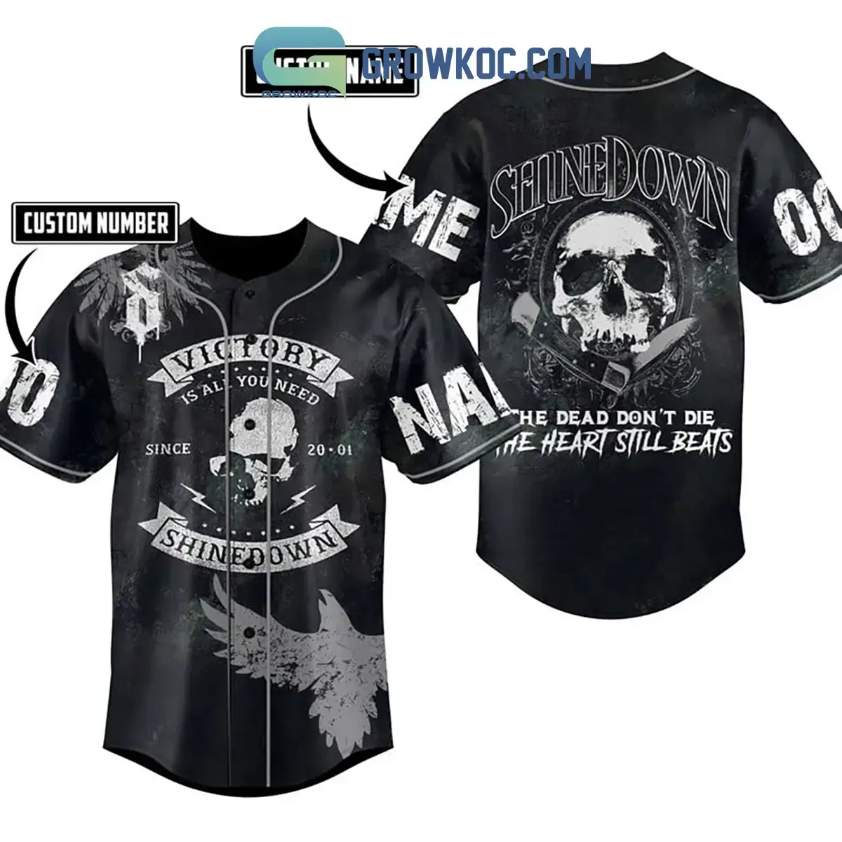 Shinedown The Dead Don't Die Personalized Baseball Jersey Image