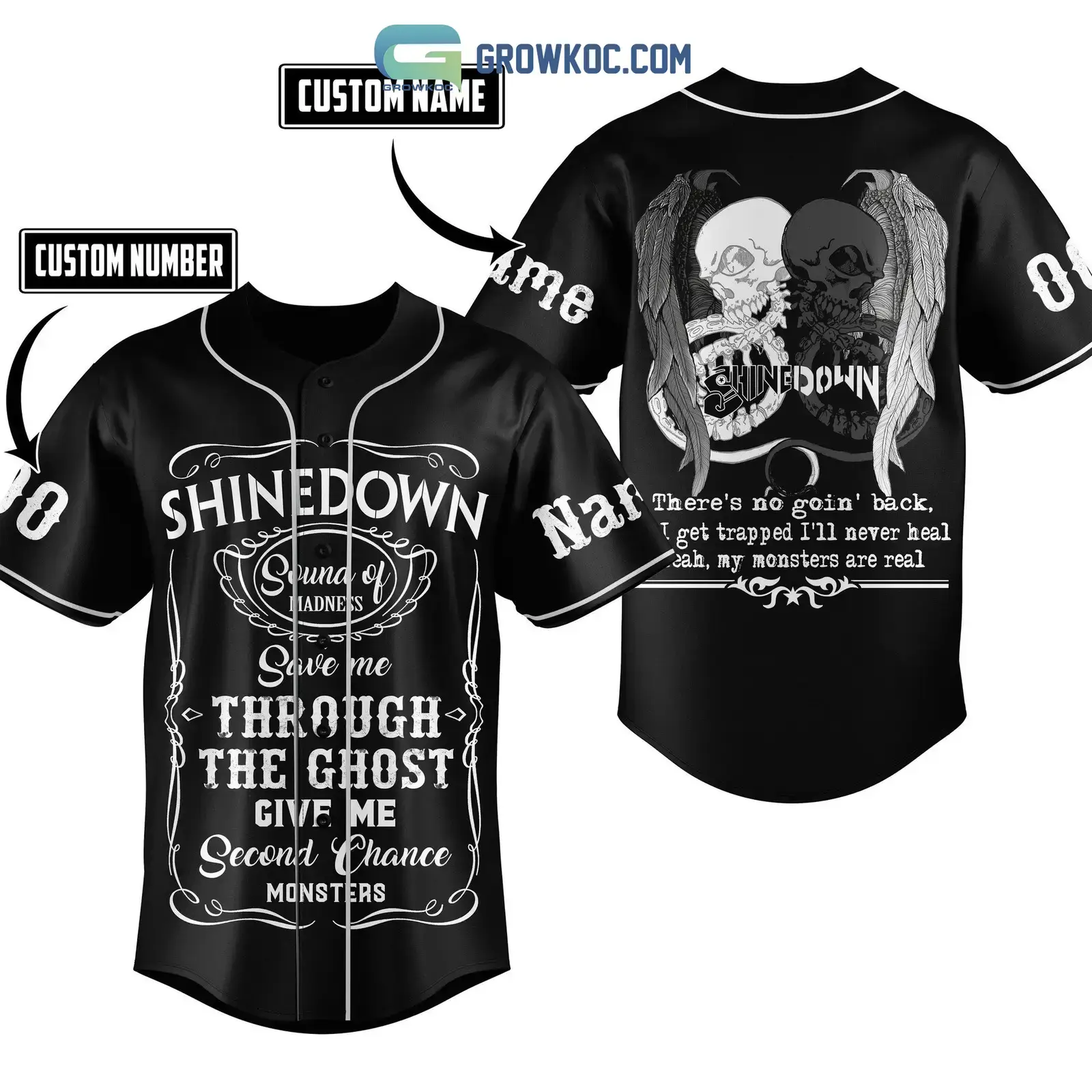 Shinedown The Ghost Give Me Second Chance Monsters Personalized Baseball Jersey Image