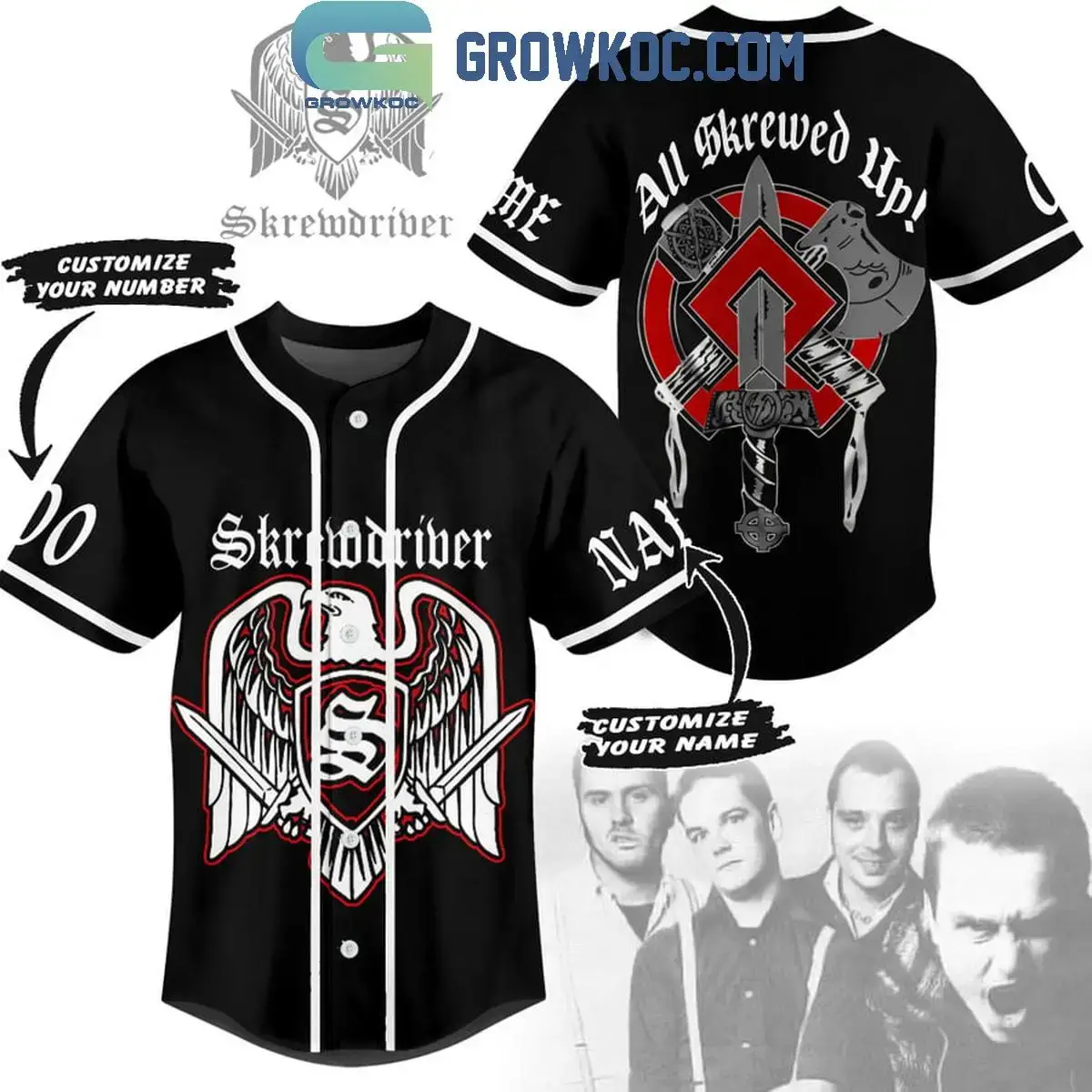 Skrewdriver All Skrewed Up Fan Personalized Baseball Jersey Image