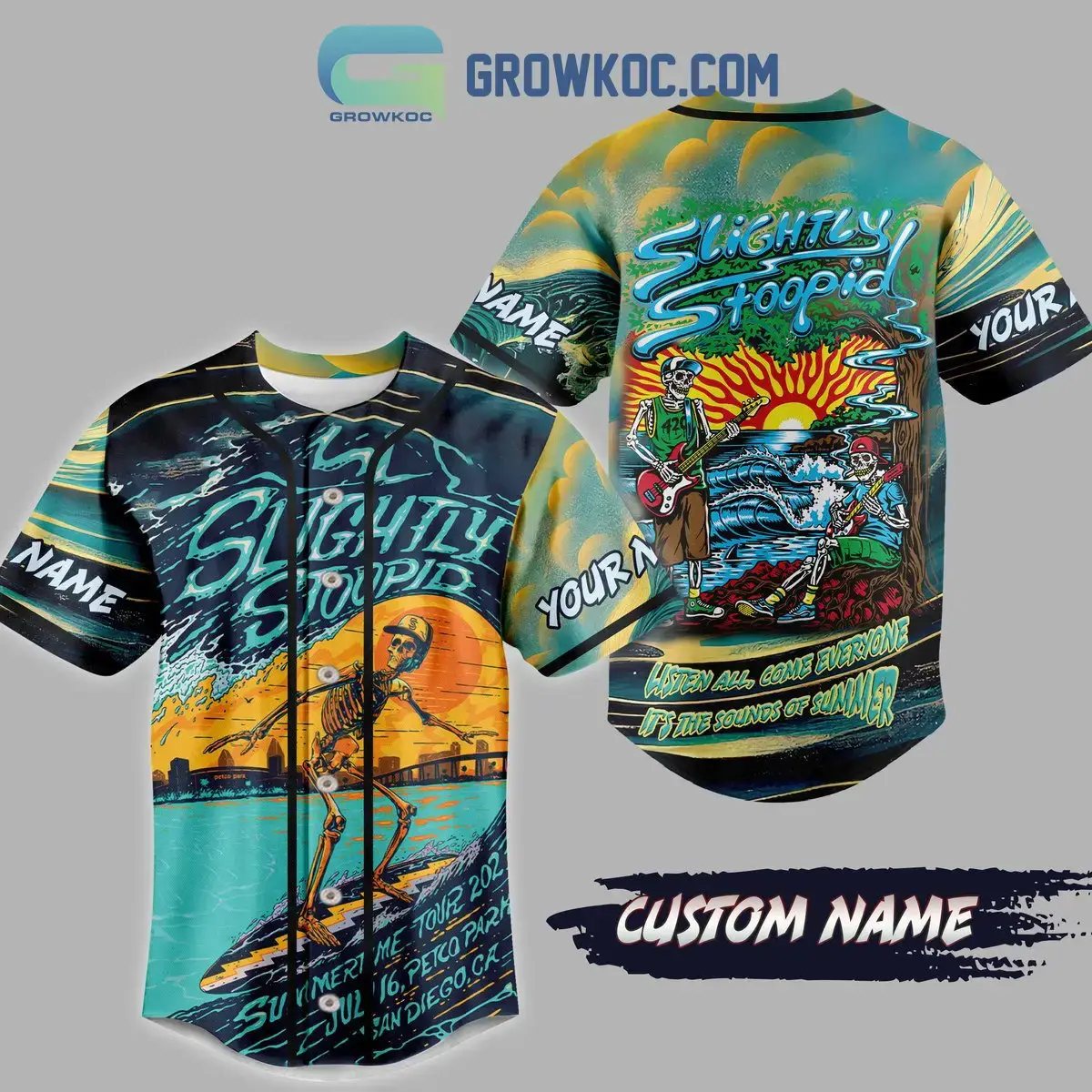 Slightly Stoopid Listen All Come Everyone It's The Sounds Of Summer Personalized Baseball Jersey Image