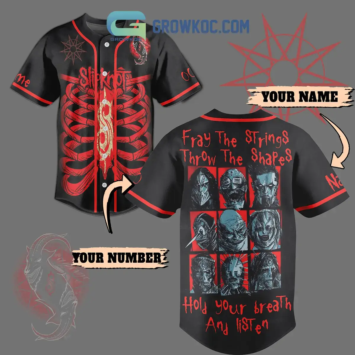 Slipknot Hold Your Breath Personalized Baseball Jersey Image