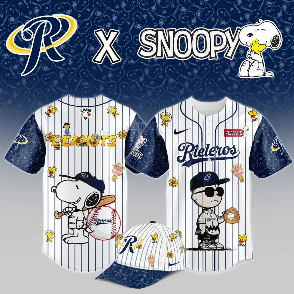 Snoopy X Rieleros Baseball Jersey - Limited Edition Peanuts Collection! Perfect Gift For Fans! Image