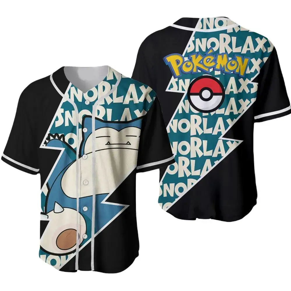 Snorlax Pokémon Baseball Jersey - Stylish Athletic Fan Apparel Image