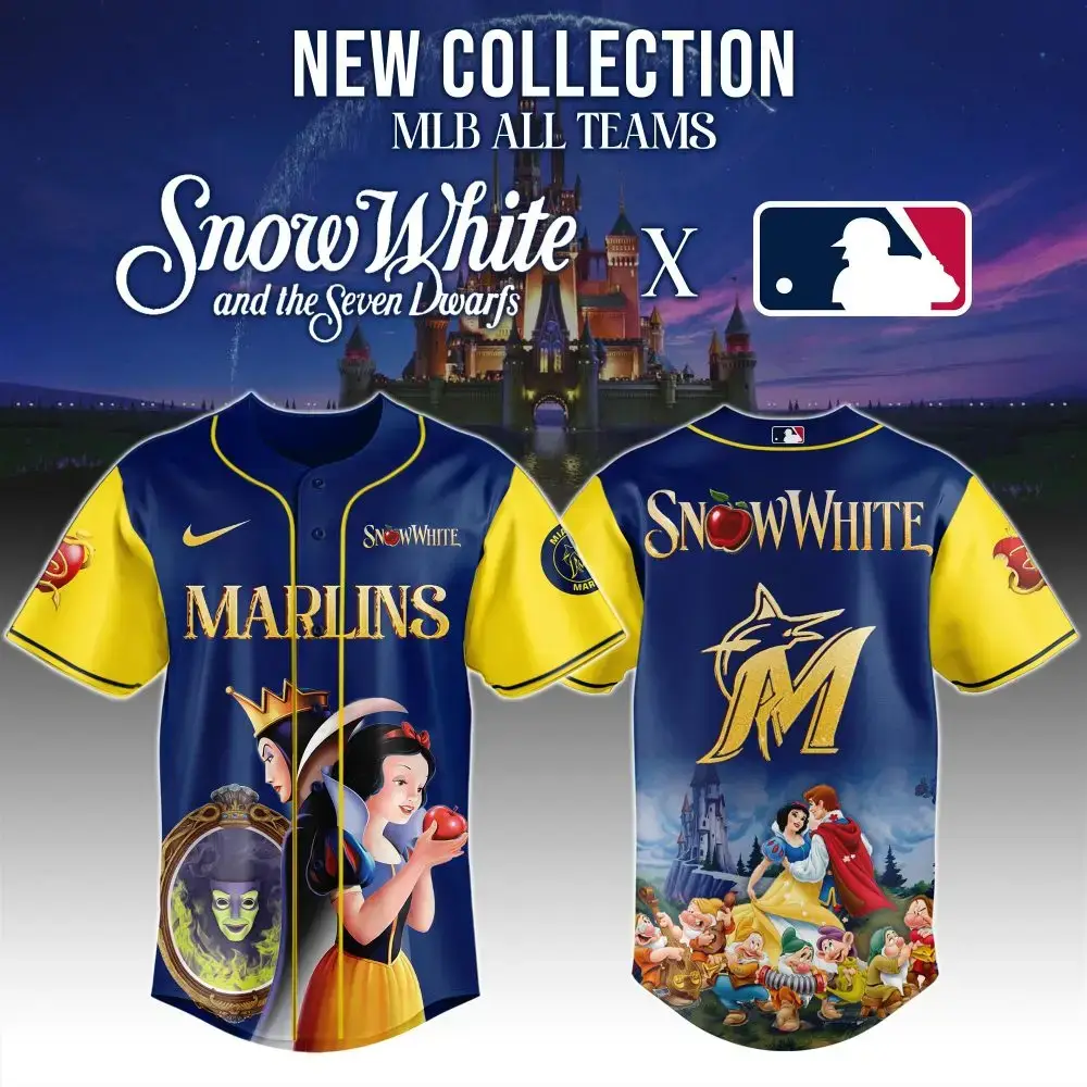 Snow White Mlb Marlins Jersey - Limited Edition Disney Baseball Collaboration Image