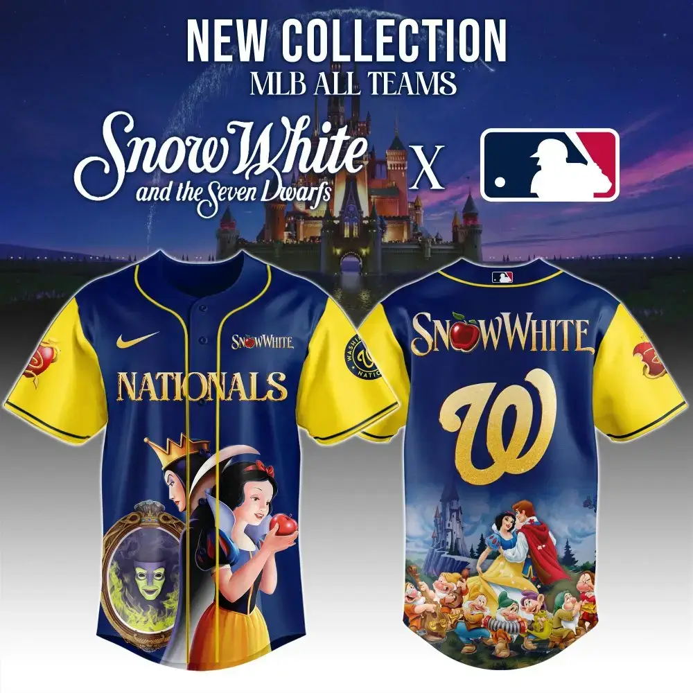 Snow White Mlb Nationals Jersey - Limited Edition Disney Baseball Gear Image