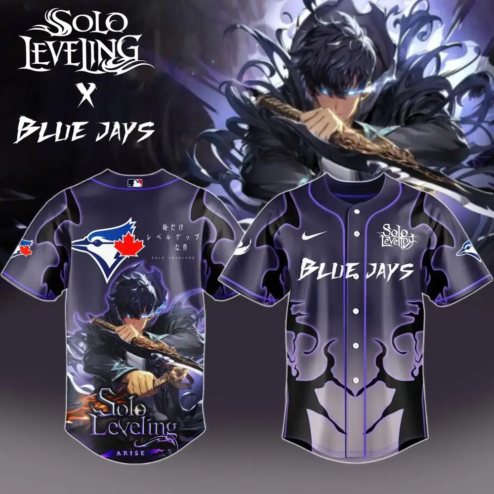 Solo Leveling X Blue Jays Limited Edition Baseball Jersey – Epic Anime Design Image