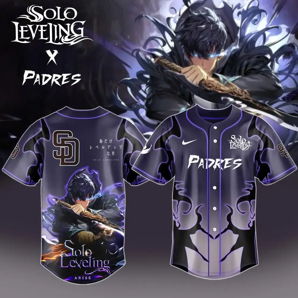 Solo Leveling X Padres Limited Edition Jersey – Anime-Inspired Baseball Apparel Image