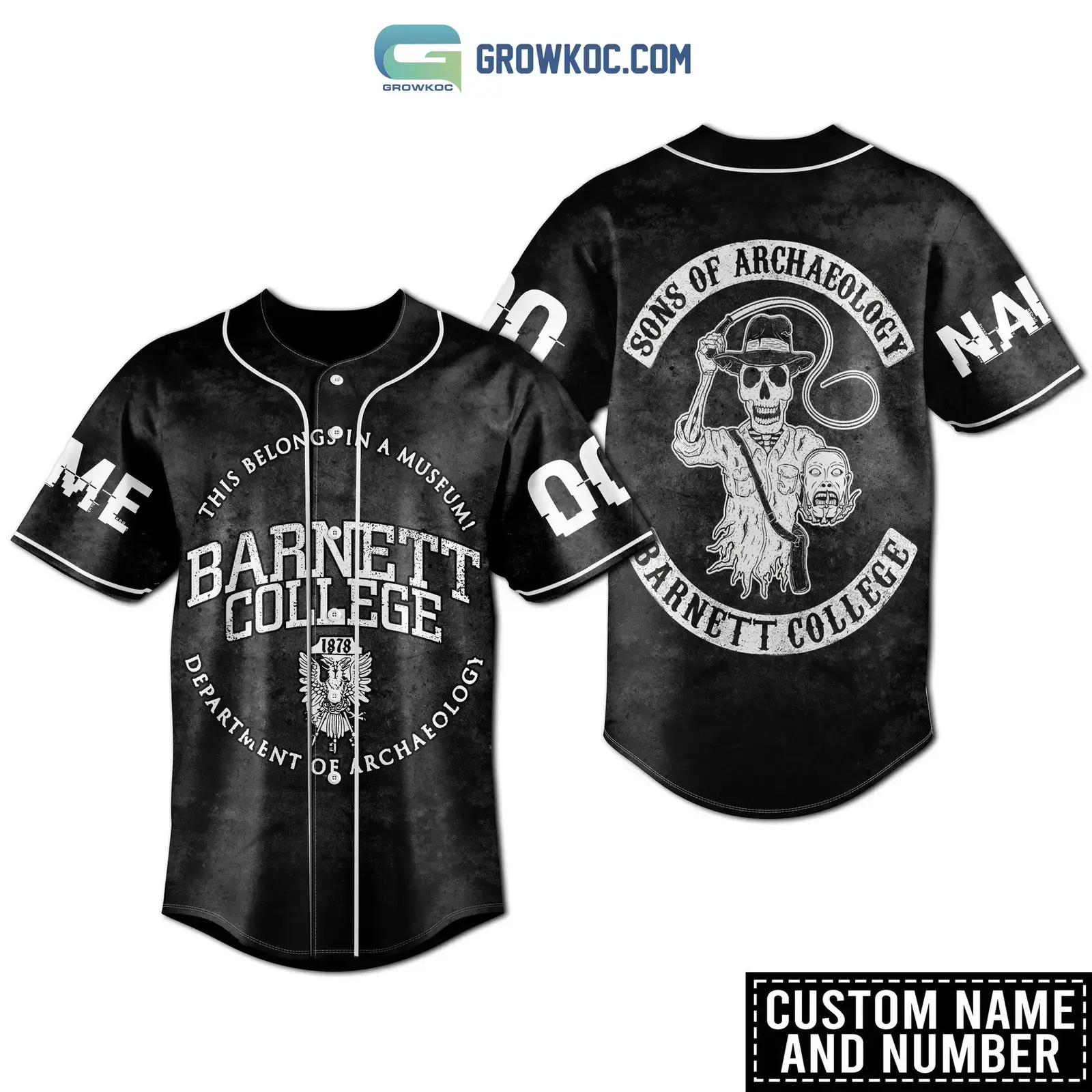 Sons Of Archaeology Barnett College Personalized Baseball Jersey Image