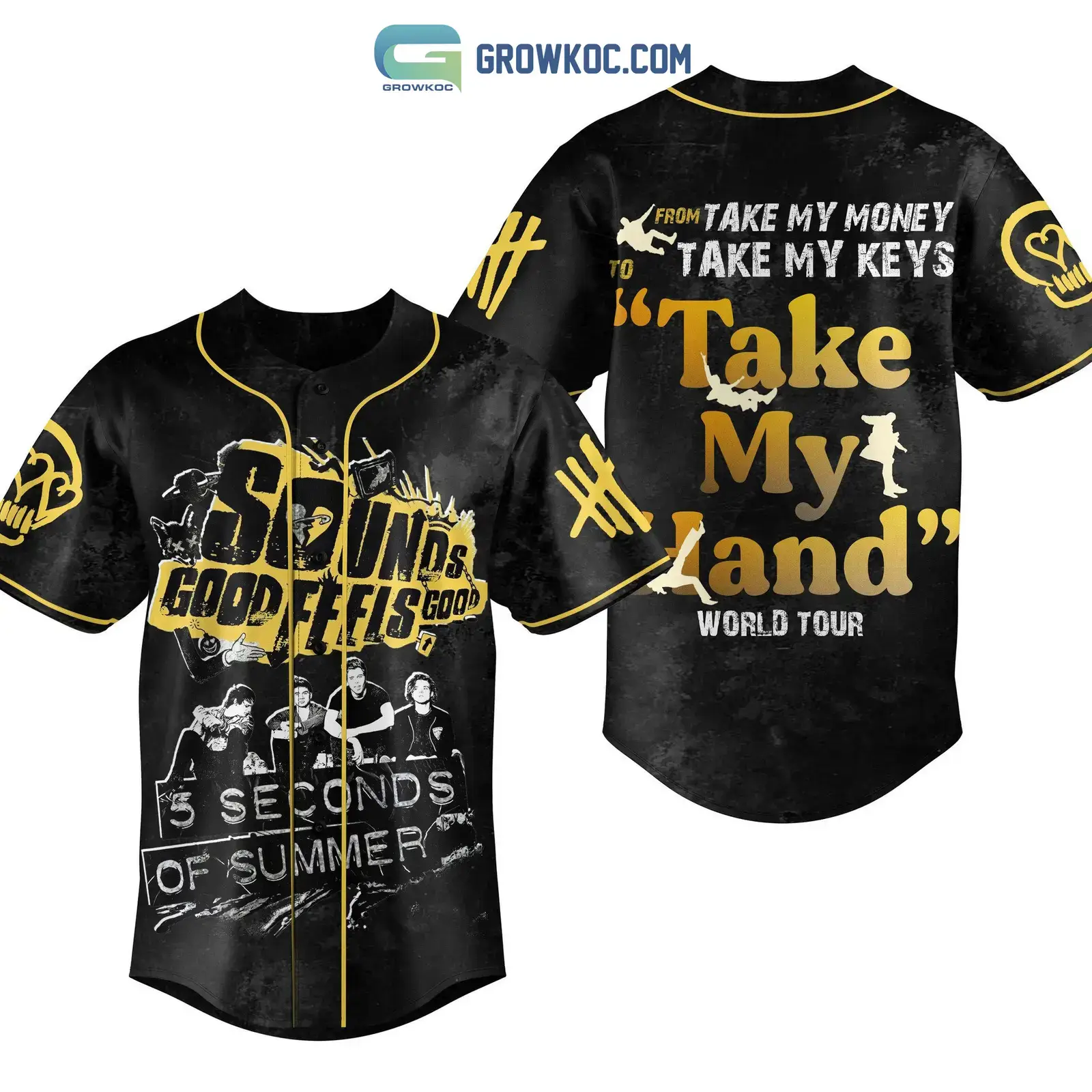 Sounds Good Feels Good 5 Seconds Of Summer Baseball Jersey Image
