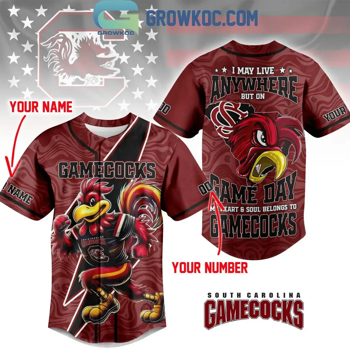 South Carolina Gamecocks My Hearts & Soul Belongs To Gamecocks Jersey Image