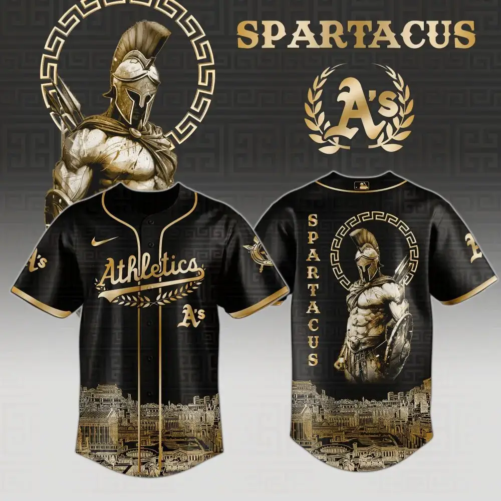 Spartacus Athletic Jersey - Limited Edition Black & Gold Greek Warrior Design Image