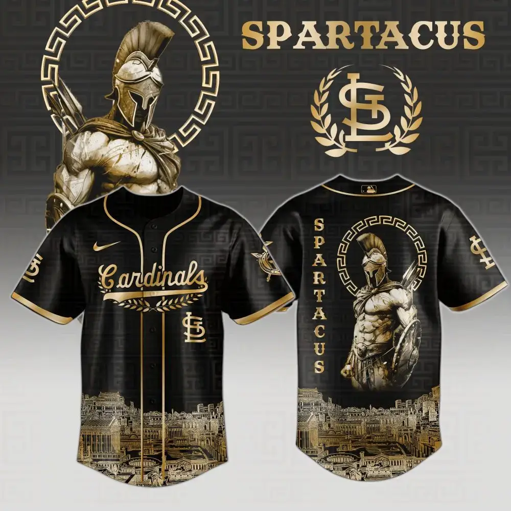 Spartacus Warrior Baseball Jersey - Bold Black & Gold Design, Perfect Gift For Fans! Image